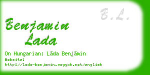benjamin lada business card